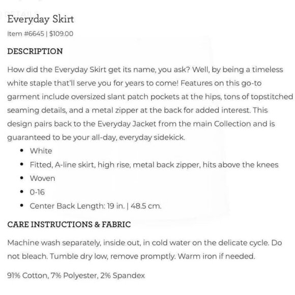 NWT | CAbi 6645 Everyday Skirt - Picture 5 of 5